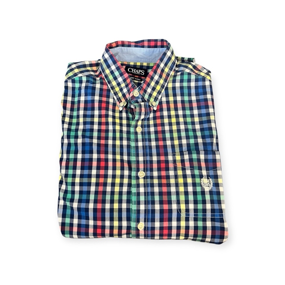 CHAPS Men’s Large Casual Plaid Button Down Shirt